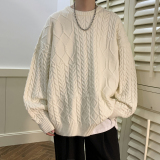 长袖套头流行宽松圆领纯色麻花A046HM2126P65控88，男装卫衣，星座608(原A046)