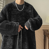 秋冬新款港风vibe潮牌慵懒风宽松套头圆领毛衣608-TM260-P60控88，男装针织衫/毛衣，星座608(原A046)