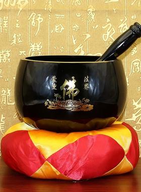 佛堂用品4-12寸纯铜铜磬引磬铜庆引庆木鱼法器大小号摆件全国包新