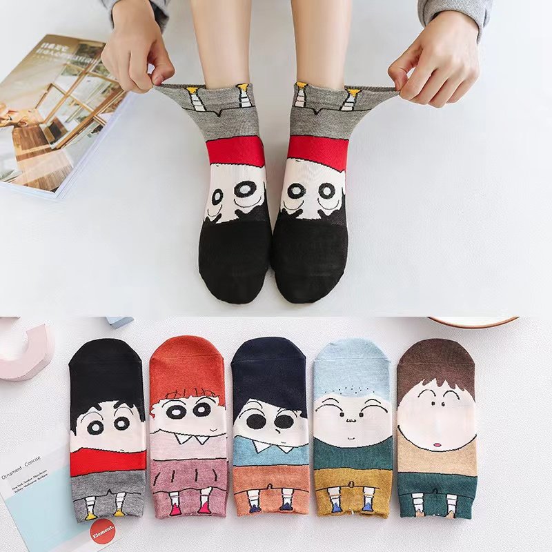 外贸袜子女新款纯棉可爱卡通袜韩版休闲布拉拉蜡笔小新浅口短筒袜,女士内衣/男士内衣/家居服,短袜,淘宝优惠券,粉丝福利购,淘宝优惠卷