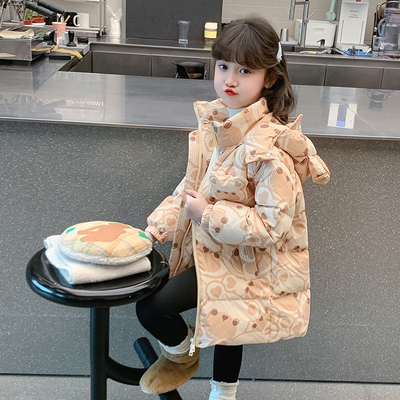 中长款加厚女童洋气羽绒服