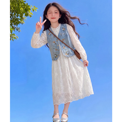 女童秋装2026新款套装儿童网红洋气时髦长袖连衣裙女孩春秋款裙子