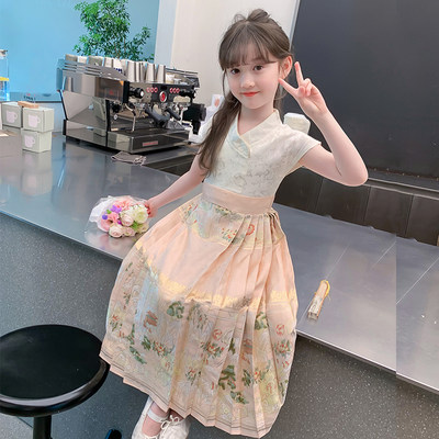 女童中式夏季儿童连衣裙新款