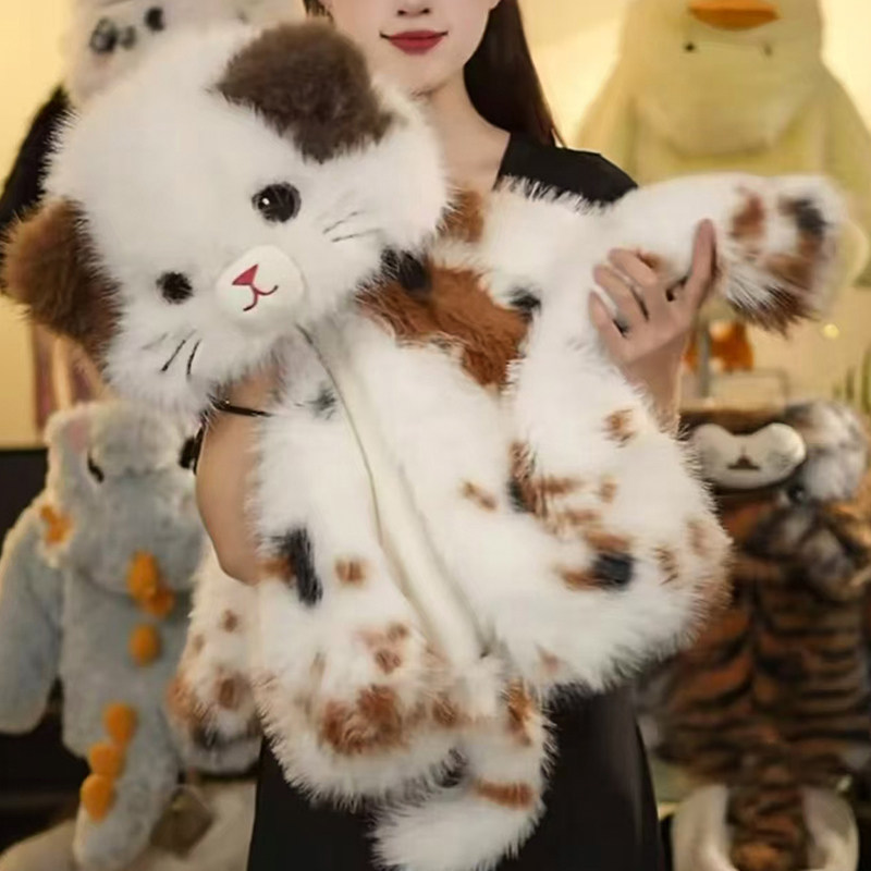 女童冬装外套2025新款洋气儿童卡通加绒加厚毛毛衣小女孩冬季衣服