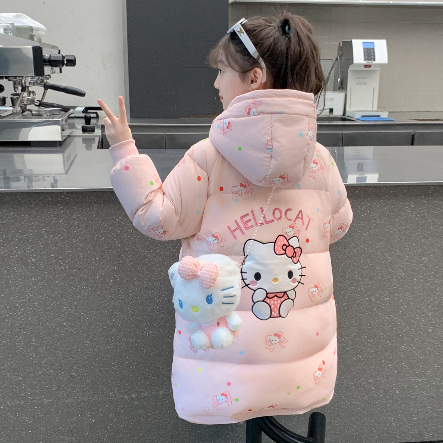 女童外套2025新款冬装儿童洋气中长款爆款羽绒棉服女孩冬季棉袄潮