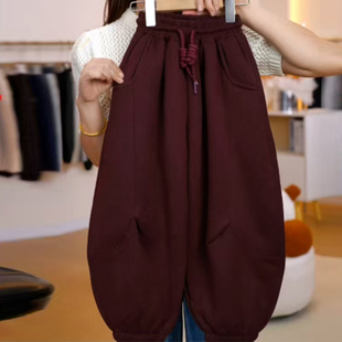 女童裤子秋冬2025新款儿童洋气韩版运动加厚束脚裤女孩冬季灯笼裤