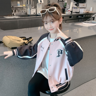 女童外套2025新款秋装儿童洋气时髦好看棒球服夹克女孩春秋款上衣