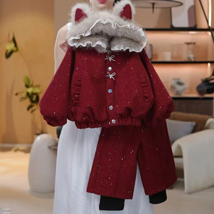 女童套装冬装2025新款儿童洋气时髦加厚保暖两件套小女孩冬季衣服