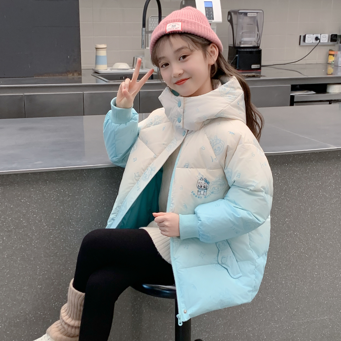 女童羽绒服冬装2025新款儿童洋气时髦白鸭绒加厚女孩爆款冬装外套