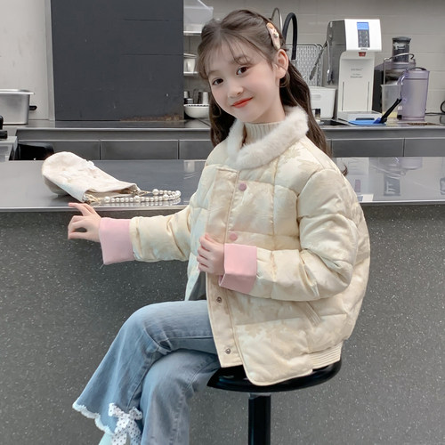 女童棉服冬季2025新款儿童网红洋气国风汉服外套女孩冬装加厚棉袄