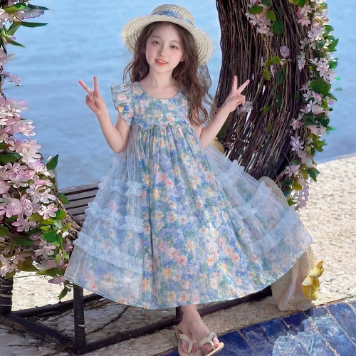 女童裙子夏季2026新款儿童时髦网红好看碎花连衣裙女孩夏装公主裙