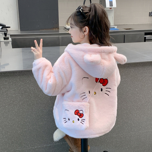 女童外套2025新款冬装儿童网红洋气夹棉加厚小女孩爆款冬季毛毛衣