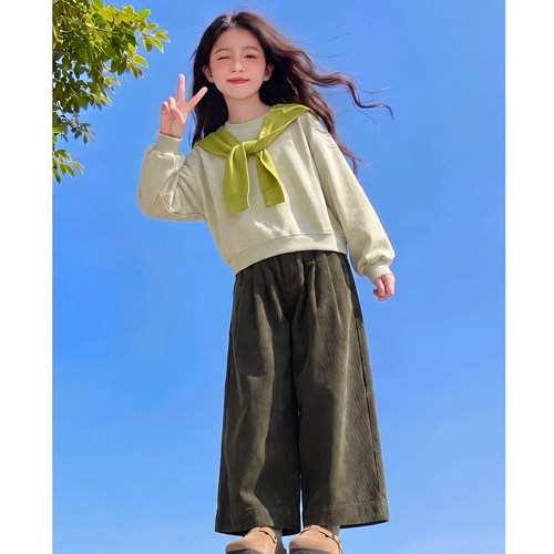 女童秋装套装2026新款儿童网红洋气时髦休闲百搭女孩秋季两件套潮