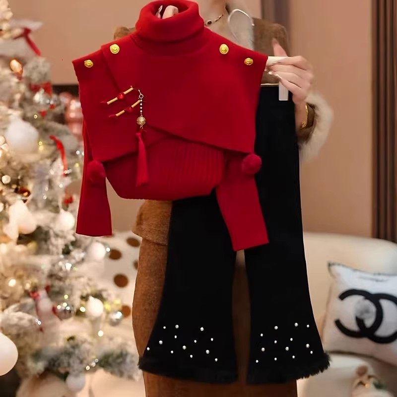 女童冬装套装2026新款儿童国风洋气披肩毛衣两件套小女孩冬季衣服,童装/婴儿装/亲子装,套装,淘宝优惠券,粉丝福利购,淘宝优惠卷