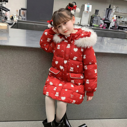 女童棉服冬季2025新款洋气儿童时髦加厚过年服小女孩冬装保暖棉衣