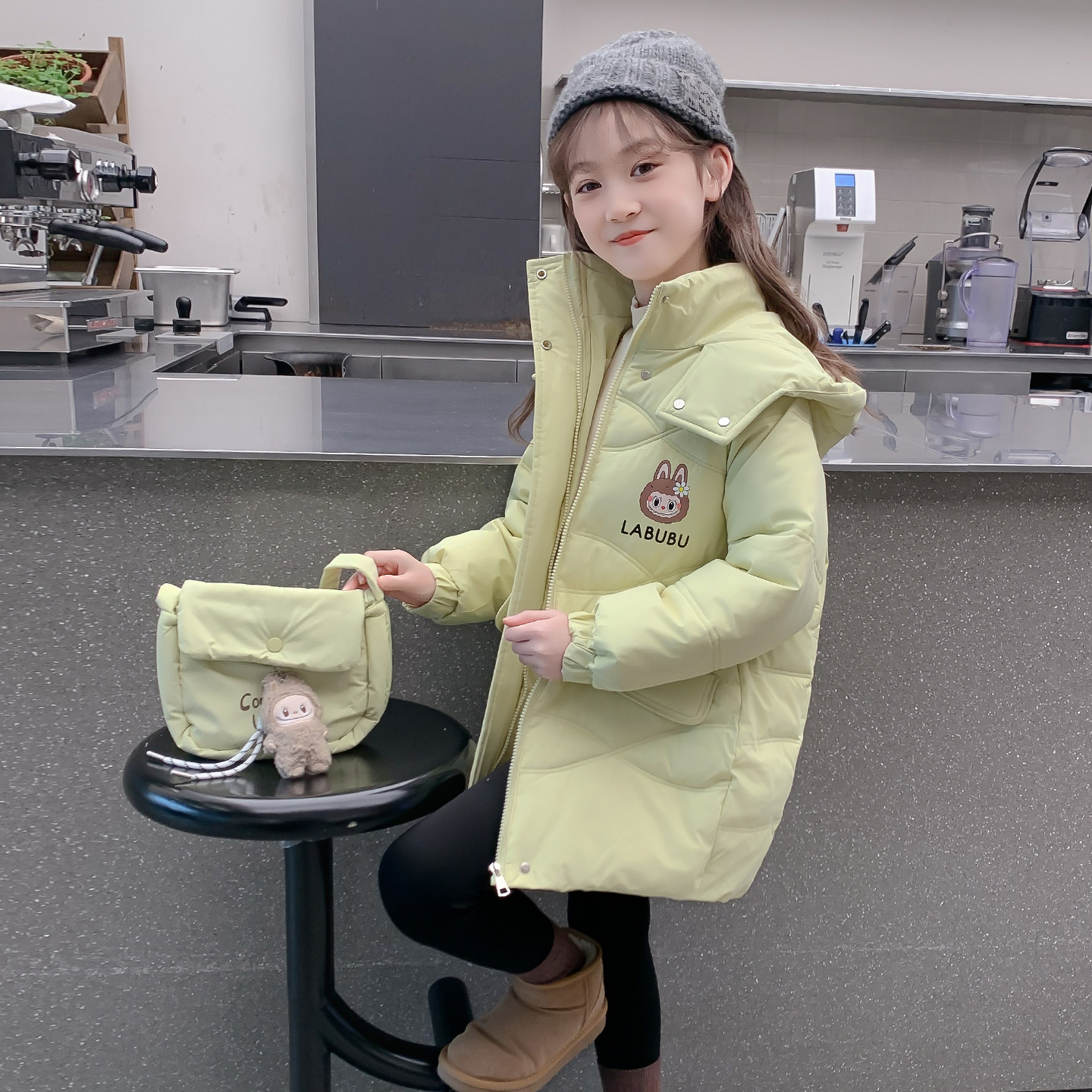 女童棉服冬装2025新款儿童洋气长款羽绒棉袄外套冬季女童加厚棉衣