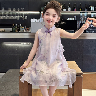 女童汉服夏季2026新款女孩洋气时尚国风仙女旗袍裙女孩夏装裙子潮