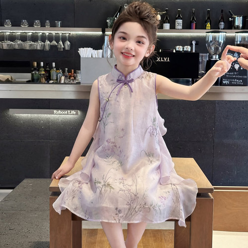 女童汉服夏季2026新款女孩洋气时尚国风仙女旗袍裙女孩夏装裙子潮
