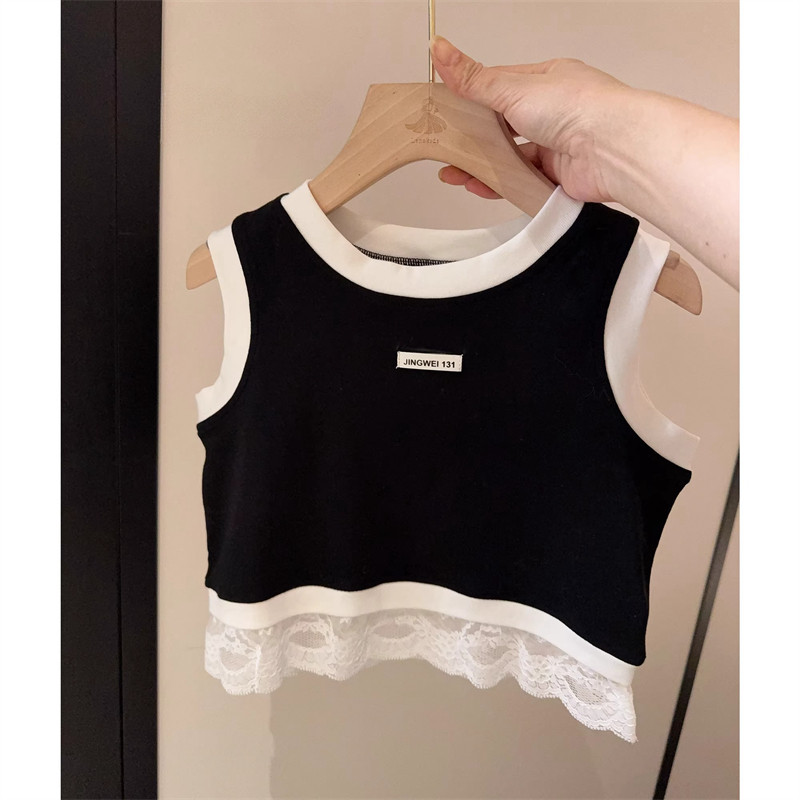 女童背心2026新款夏装儿童纯棉t恤时髦百搭上衣女孩吊带夏季洋气