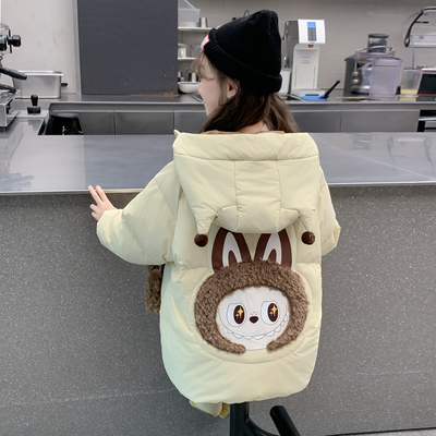 女童羽绒服2025新款冬季儿童洋气中长款加厚保暖90白鸭绒女孩外套