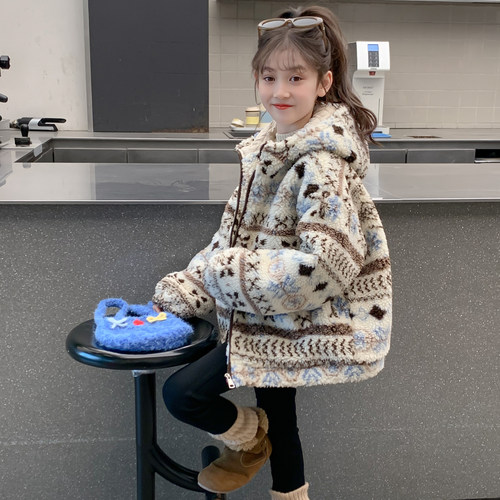 女童外套2025新款冬装儿童网红洋气夹棉加厚爆款棉服女孩冬季外套