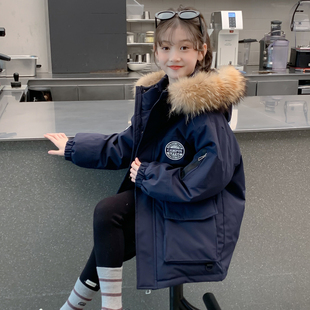 女童羽绒服2026新款冬装儿童网红洋气时髦中长款90白鸭绒女孩外套