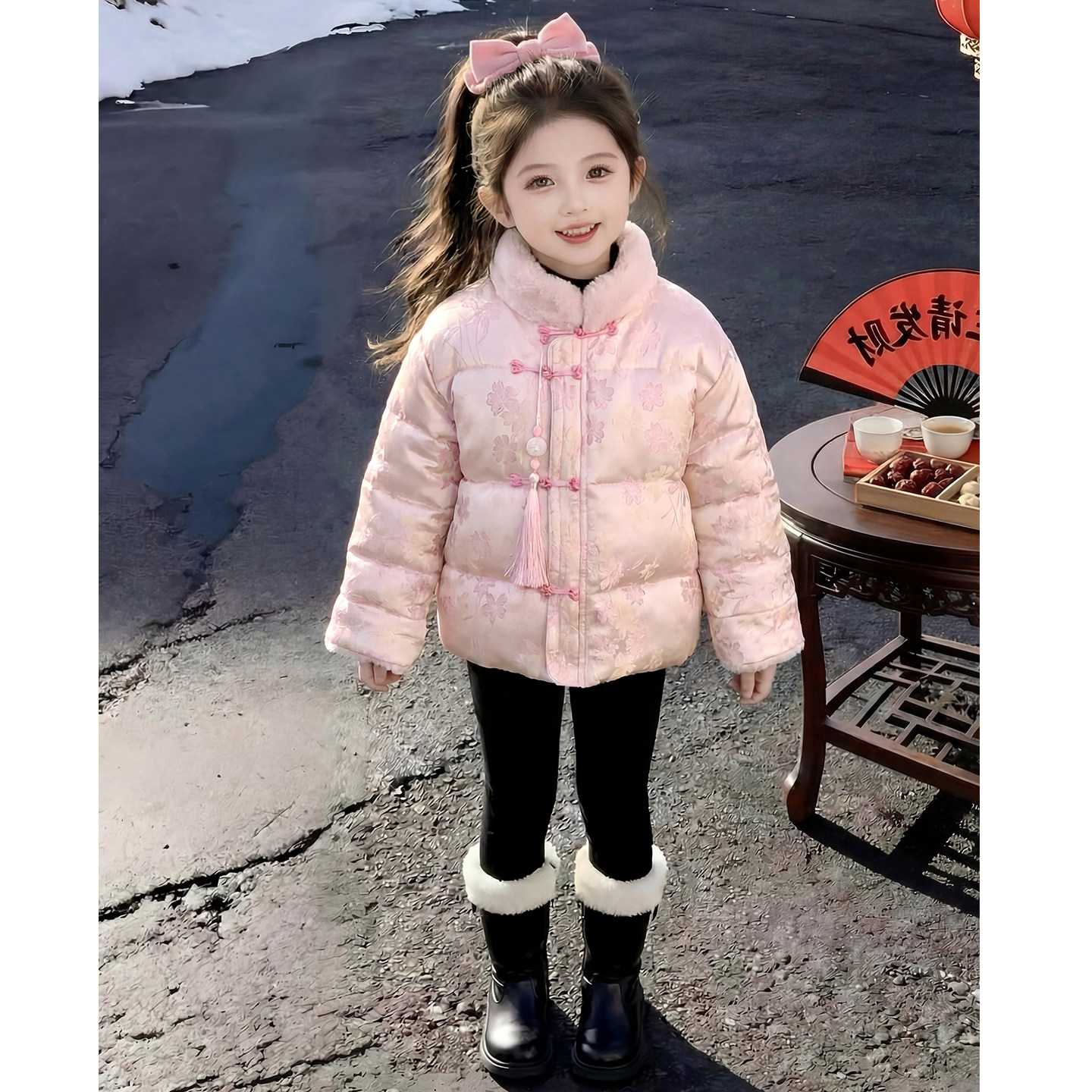 女童棉服冬装2026新款儿童汉服国风中式爆款羽绒棉袄女孩冬款外套