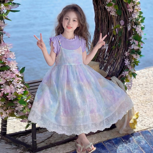 女童夏装连衣裙2026新款儿童韩版洋气吊带裙两件套女孩夏季裙子潮