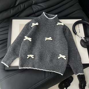 女童毛衣冬季2026新款洋气儿童时髦加绒加厚毛线衫小女孩冬装上衣