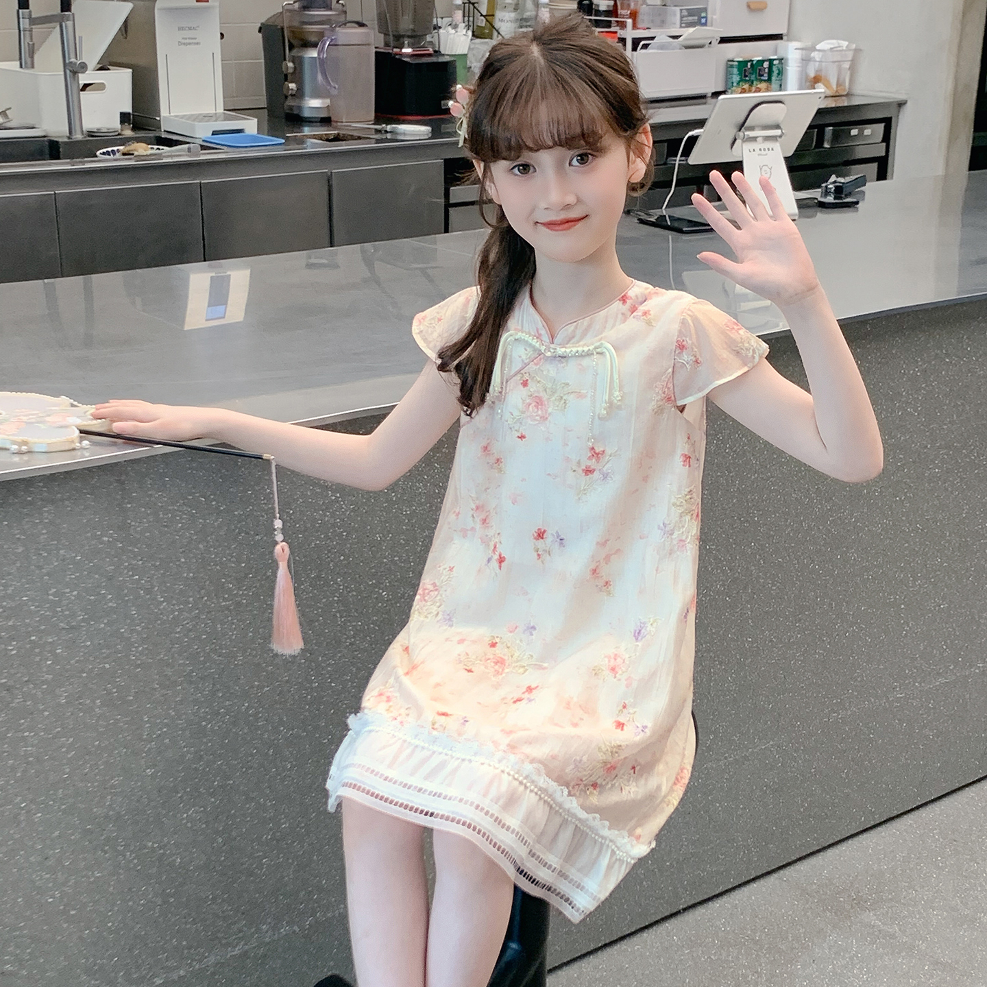 女童旗袍连衣裙夏装2025新款儿童汉服国风中式薄款公主裙女孩裙子