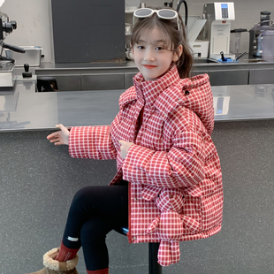 女童棉服冬季2025新款儿童网红洋气加厚羽绒棉袄女孩冬装红色外套