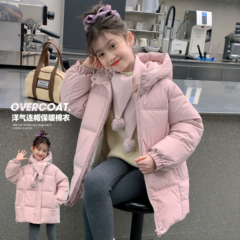 女童棉服2025新款冬季儿童中潮款加厚羽绒棉袄外套小女孩冬装外套