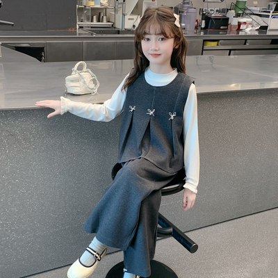 女童秋装套装2025新款儿童网红洋气超好看小香风三件套女孩春秋款