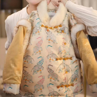 女童套装冬装2025新款儿童洋气国风时髦中式两件套小女孩冬季衣服