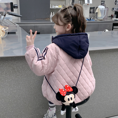 女童外套2025新款秋冬款儿童洋气时髦夹棉加厚上衣女孩冬款棒球服