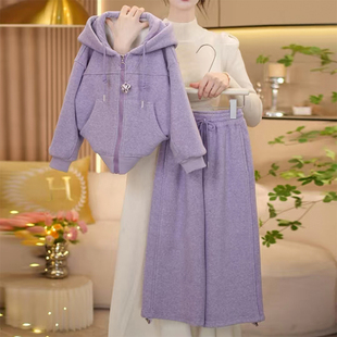 女童冬装套装2026新款洋气儿童时髦加绒加厚连帽休闲装冬季两件套