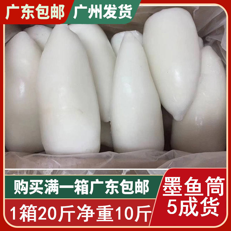 目鱼筒 豆捞专用墨鱼滑 20斤/箱 带冰5成货 墨鱼筒冷冻海鲜小海鲜