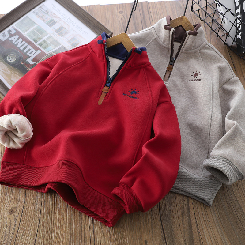 青岛童装工厂店儿童蚕丝羊毛卫衣