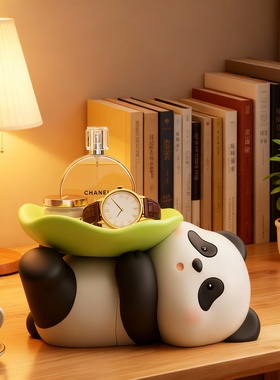 国潮熊猫造型单体树脂家居装饰品