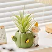 可爱小花盆办公室装 饰摆件室内绿植多肉植物肉肉仙人掌创意精致