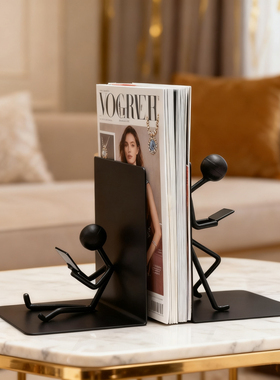 创意抽象铁艺书架桌面收纳摆件