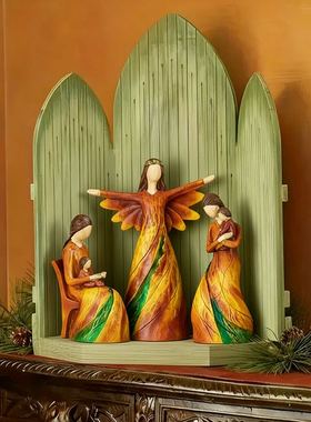 田园天使树脂摆件玄关节日礼物