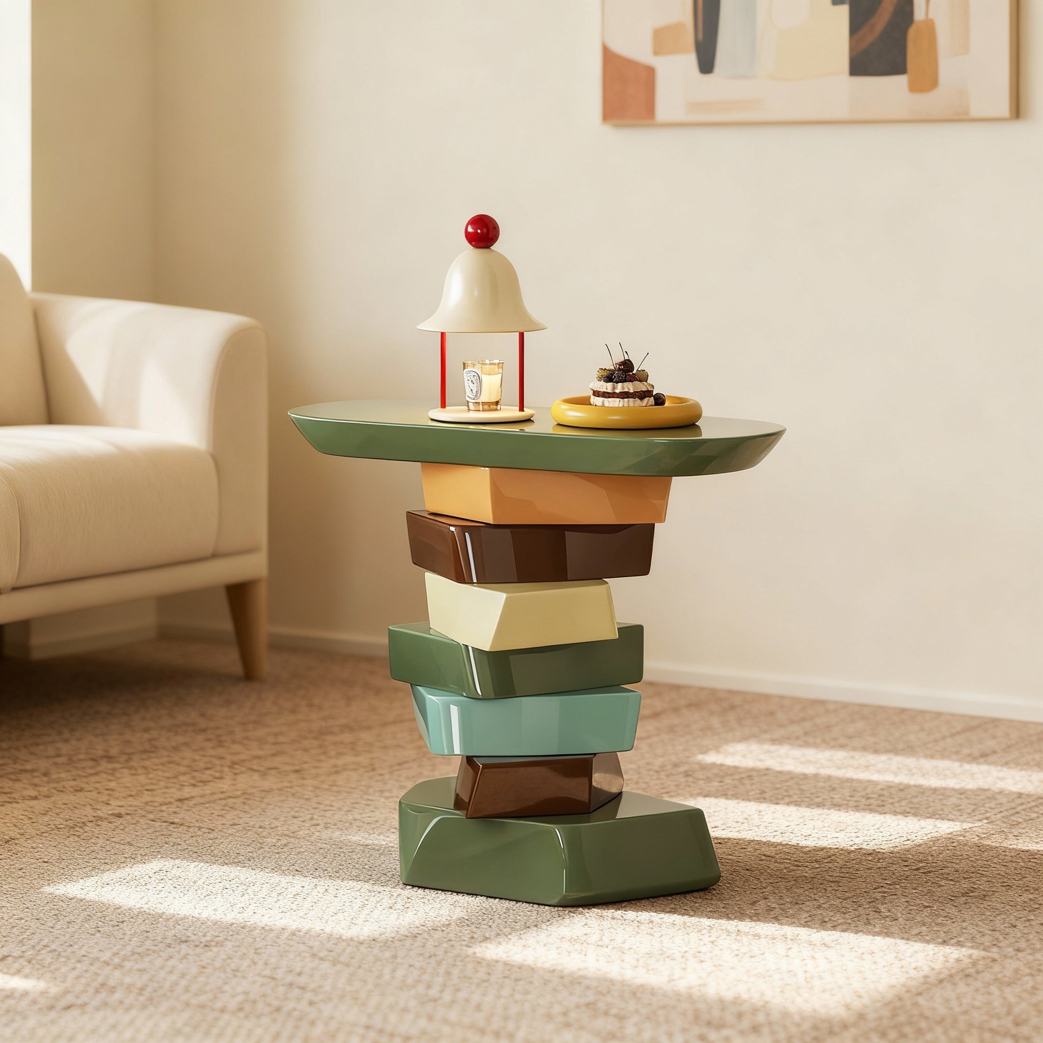 轻奢现代简约几何树脂桌面摆件客厅创意设计装饰品