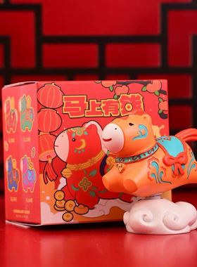 国潮卡通动物树脂摆件礼盒送礼
