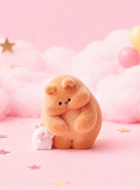 可爱卡通动物毛绒玩偶桌面摆件