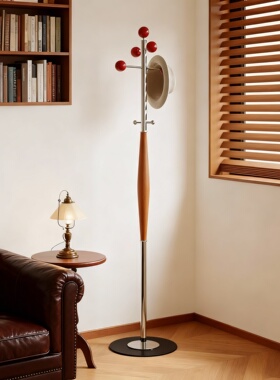 现代简约木质几何落地衣帽架收纳