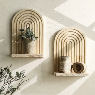 北欧风墙面装饰品挂件置物架客厅民宿样板房小众高级感壁挂摆件