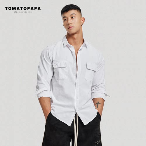 tomatopapa翻领长袖美式街头