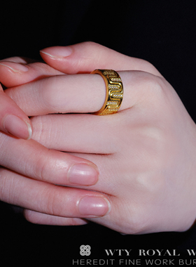 梧桐雨细工造办处足金回纹时戒指