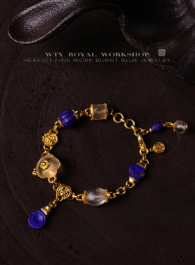 梧桐雨造办处细工足金年轮古珠 · 金璃星河手链